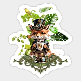 Cute little steampunk fox Sticker
